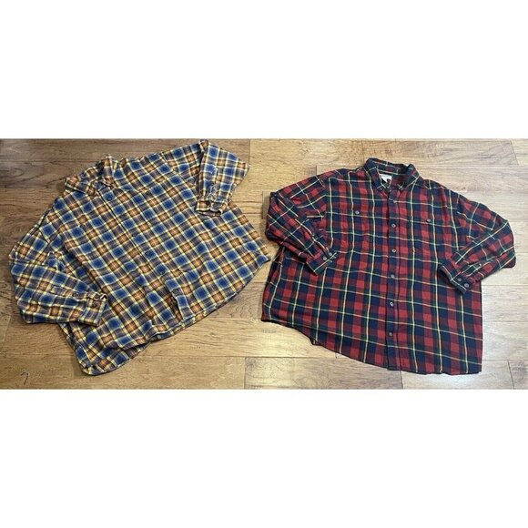 Lot of 2 Duluth Trading Co Shirts 4XL Flannel Plaid Mens Relaxed Fit - Picture 1 of 10